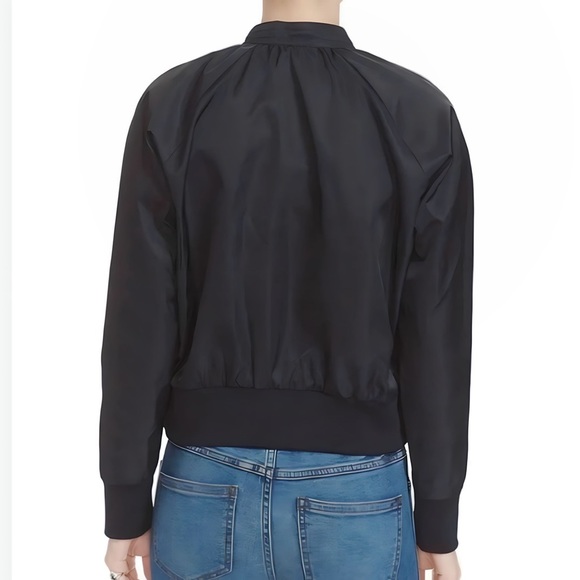 Free People ‘Midnight Bomber’ Full Zip Jacket in Black Size Medium - Picture 2 of 12